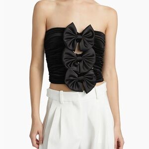 Ronny Kobo
Hepburn Ruched Bow Corset Top
